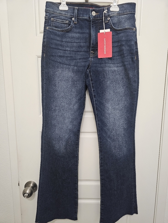 Lucky Brand Denim - Lucky Brand Women's Medium-Dark Blue High Rise Mini Boot. Size 6/28 A